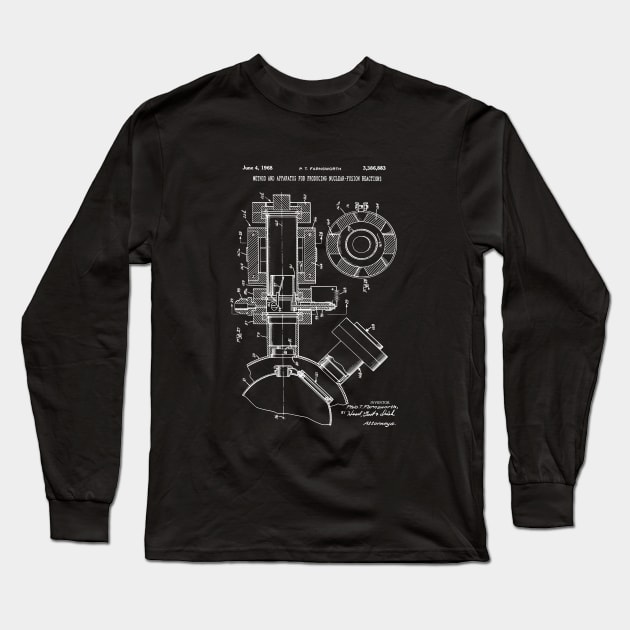 Science Student Gift Nuclear Fusion Patent 1968 Long Sleeve T-Shirt by MadebyDesign